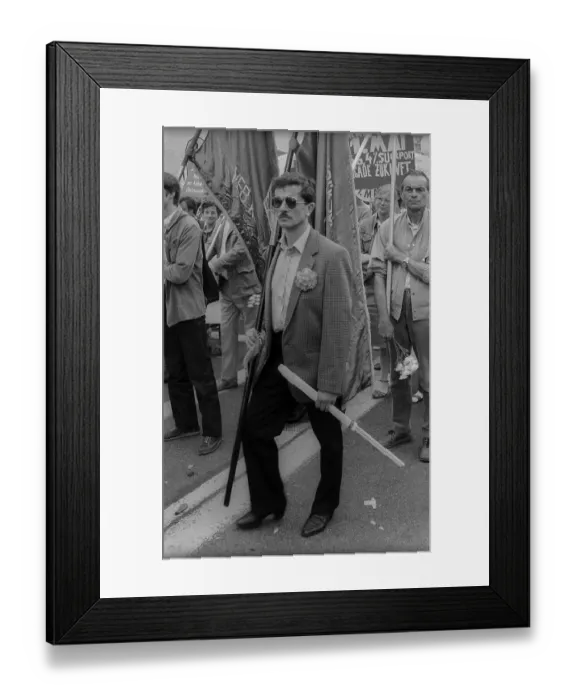 Framed Print : GDR, Berlin, 01. 05. 1987, 1. May rally 1987 on Karl-Marx-Allee