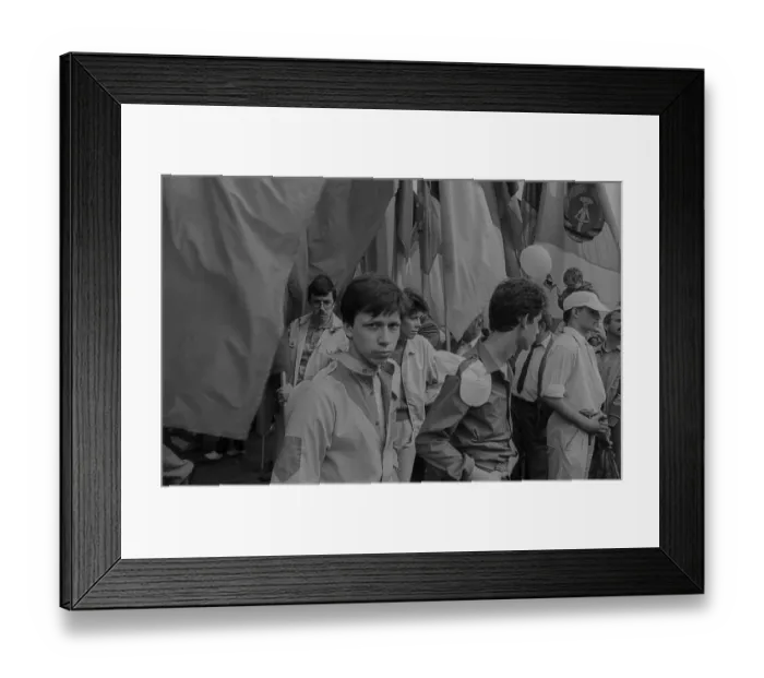 Framed Print : GDR, Berlin, 01. 05. 1987, 1. May rally 1987 on Karl-Marx-Allee