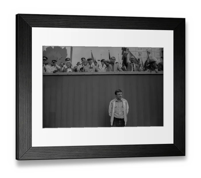 Framed Print : GDR, Berlin, 01. 05. 1987, 1. May rally 1987 on Karl-Marx-Allee