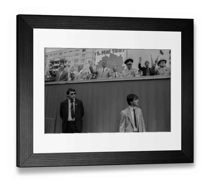 Framed Print : GDR, Berlin, 01. 05. 1987, 1. May rally 1987 on Karl-Marx-Allee