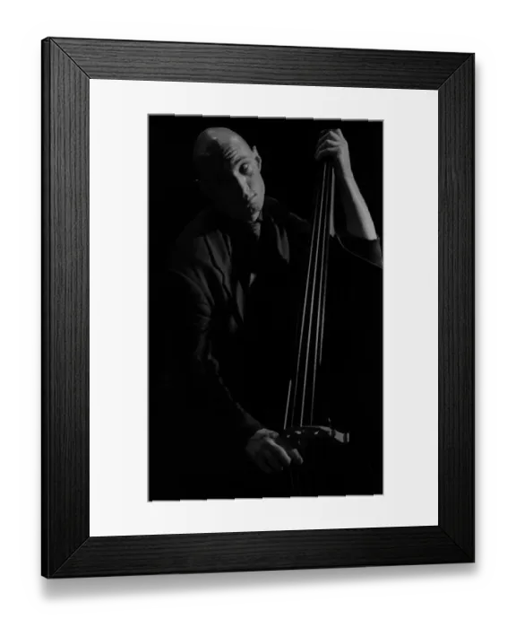 Framed Print : GDR, Berlin, 24. 11. 1986, bass player