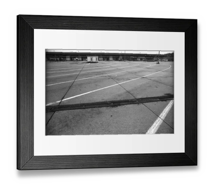 Framed Print : GDR, Berlin, 24 August 1990, check-in building of the former Dreilinden border crossing point