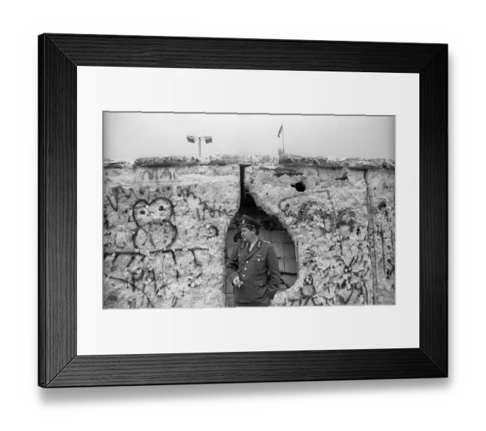 Framed Print : GDR, Berlin, 10. 03. 1990, People's Police officer Framed Print : GDR, Berlin, 10. 03. 1990, People's Police officer