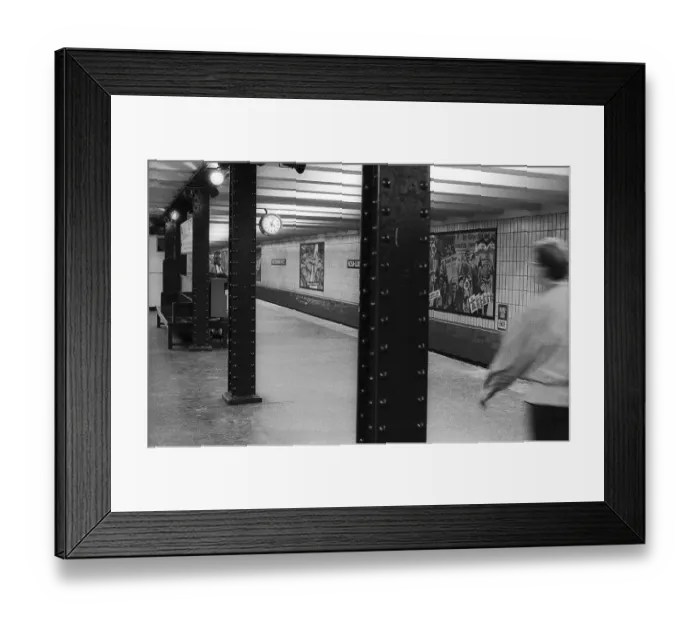 Framed Print : GDR, Berlin, 09. 07. 1989, Rosa-Luxemburg-Platz underground station