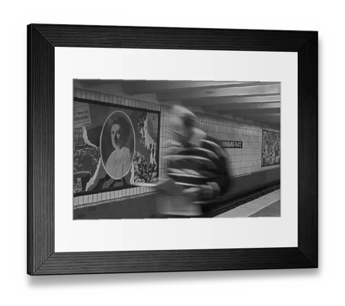 Framed Print : GDR, Berlin, 09. 07. 1989, Rosa-Luxemburg-Platz underground station