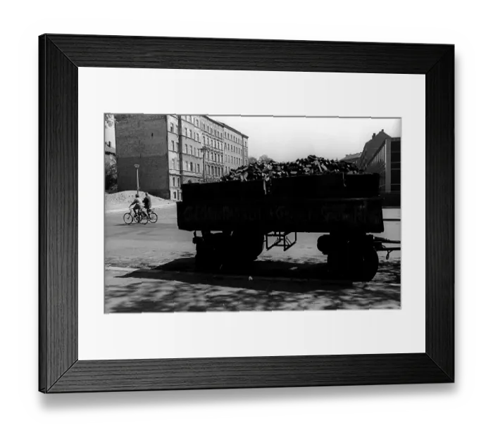 Framed Print : GDR, Berlin, 01. 05. 1990, coal trailer
