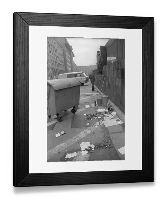Framed Print : GDR, Berlin, 19 February 1990, headquarters of the GDR's State Security in Normannenstrasse