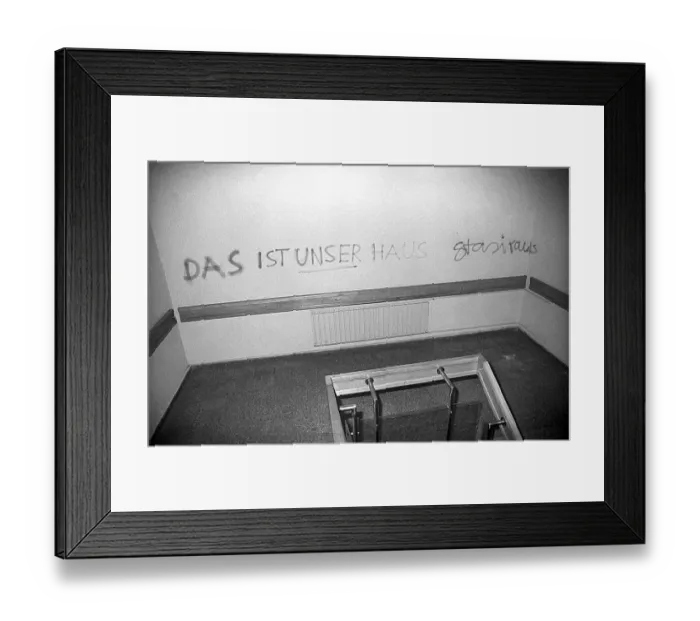 Framed Print : GDR, Berlin, 19 February 1990, headquarters of the GDR's State Security in Normannenstrasse Framed Print : GDR, Berlin, 19 February 1990, headquarters of the GDR's State Security in Normannenstrasse