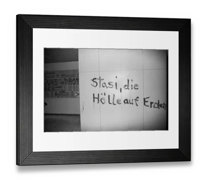 Framed Print : GDR, Berlin, 19 February 1990, headquarters of the GDR's State Security in Normannenstrasse