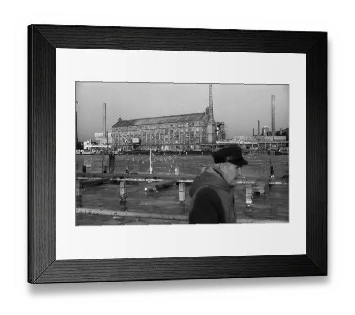Framed Print : Germany, Berlin, 02. 02. 1991, man with worker's cap