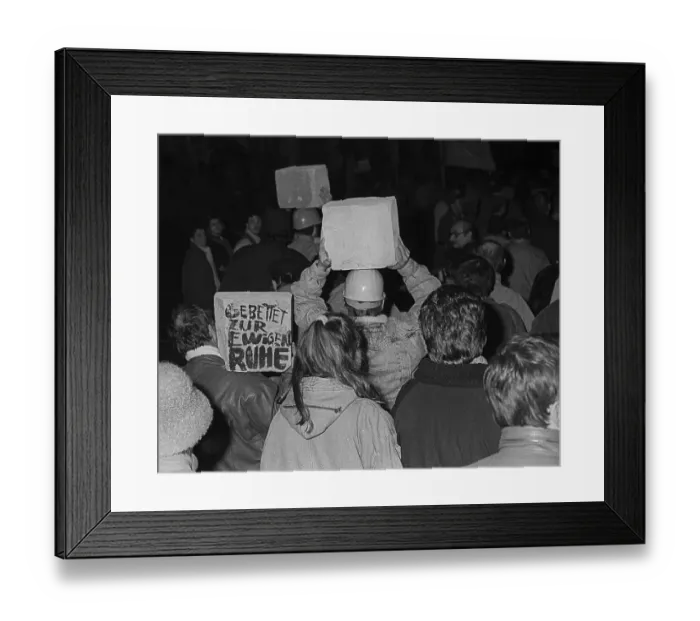 Framed Print : GDR, Berlin, 15. 01. 1990, occupation of the Stasi headquarters in Normannenstrasse Framed Print : GDR, Berlin, 15. 01. 1990, occupation of the Stasi headquarters in Normannenstrasse