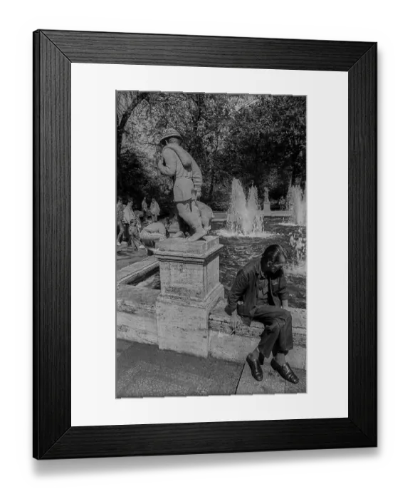 Framed Print : GDR, Berlin, 06. 05. 1989, fairy tale fountain