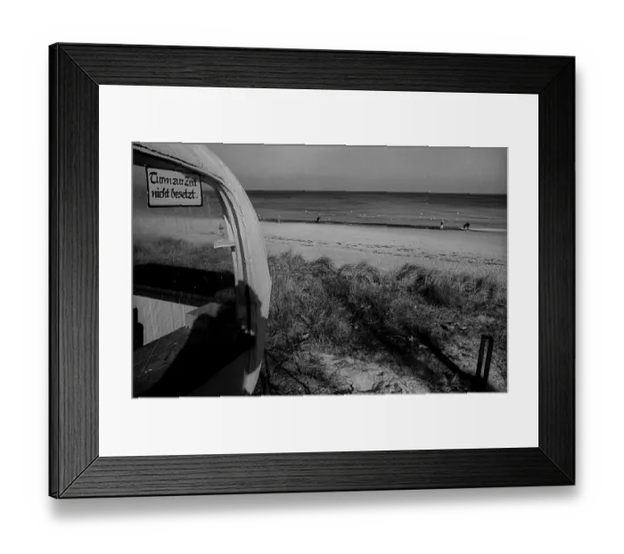 Framed Print : GDR, Binz, 04. 11. 1988, beach