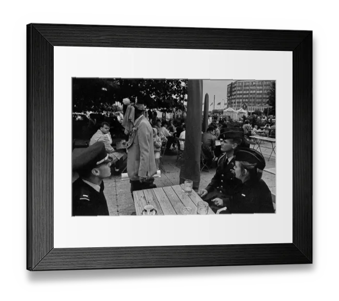 Framed Print : GDR, Berlin, 07. 10. 1988, the nightingale of Ramersdorf (actor Friedrich Steinhauer) with harmonica