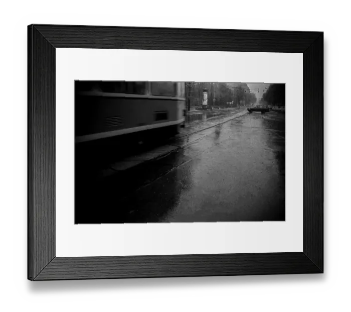 Framed Print : GDR, Berlin, 29. 04. 1989, Oranienburger Strasse in the rain Framed Print : GDR, Berlin, 29. 04. 1989, Oranienburger Strasse in the rain