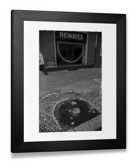 Framed Print : GDR, Berlin, 29. 04. 1989, REWATEX shop window Framed Print : GDR, Berlin, 29. 04. 1989, REWATEX shop window