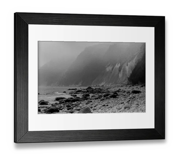 Framed Print : GDR, Ruegen, 04. 11. 1988, steep coast