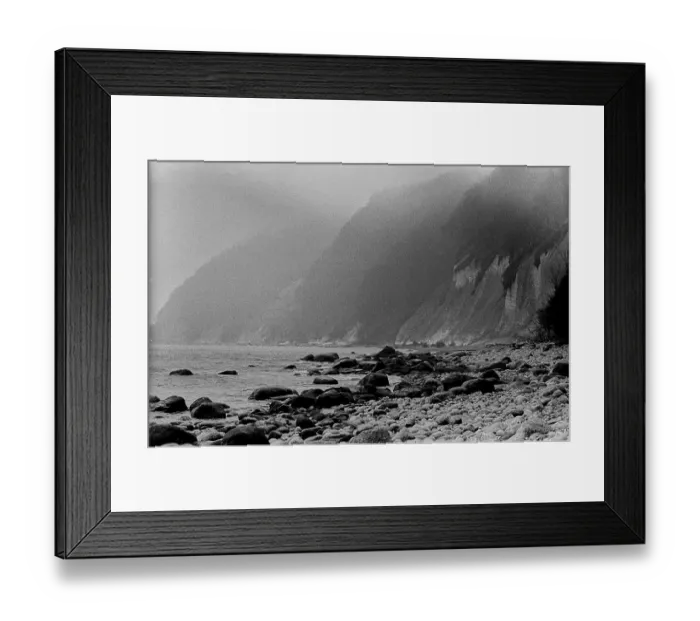 Framed Print : GDR, Ruegen, 04. 11. 1988, steep coast