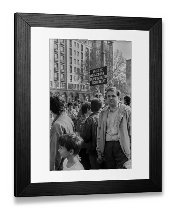 Framed Print : GDR, Berlin, 01.05.1988, 1st May Demonstration in Karl-Marx-Allee