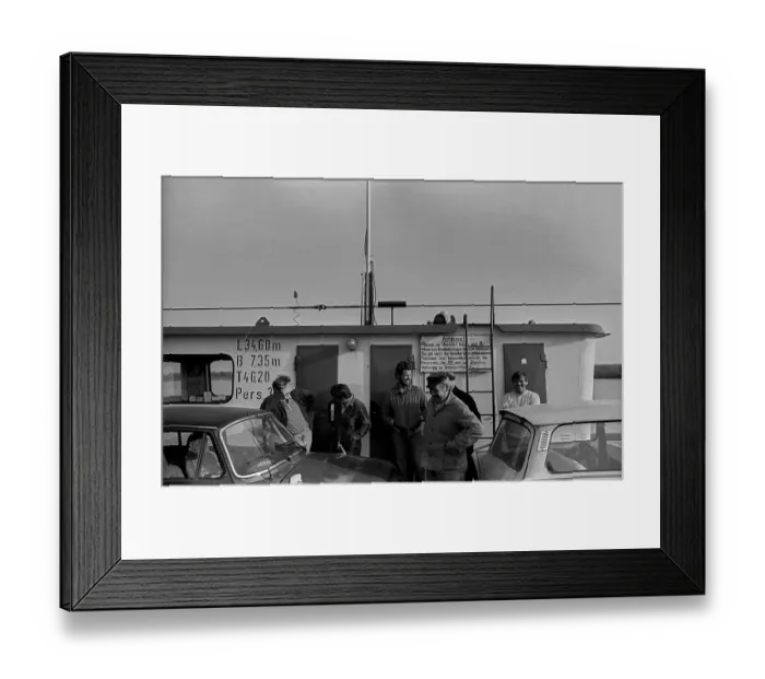 Framed Print : GDR, baby, 14.05.1988, ferry across the Elbe