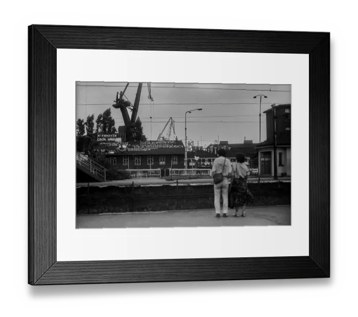 Framed Print : Poland, Gdansk, 24.8.1988, the Lenin shipyard in Gdansk is on strike