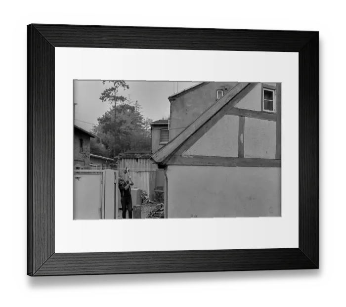 Framed Print : GDR, Feldberg, 15.09.1989, street scene in Feldberg