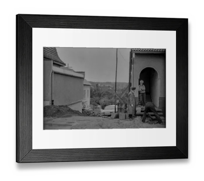Framed Print : GDR, Feldberg, 15.09.1989, street scene in Feldberg