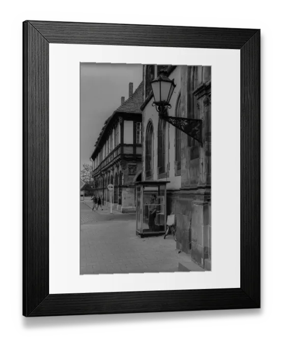 Framed Print : GDR, Halberstadt, 27.05.1988, half-timbered houses