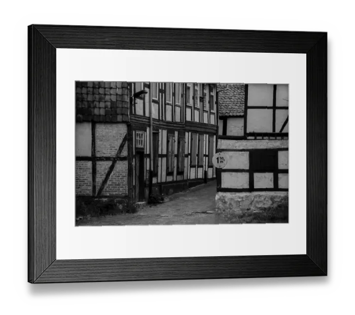 Framed Print : GDR, Halberstadt, 27.05.1988, alley in Halberstadt