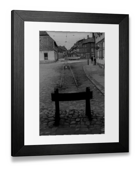 Framed Print : GDR, Halberstadt, 27.05.1988, bumper tram stop