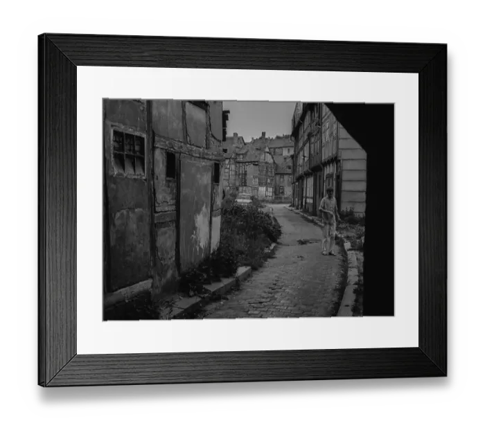 Framed Print : GDR, Halberstadt, 27.05.1988, street with Trabant and young man