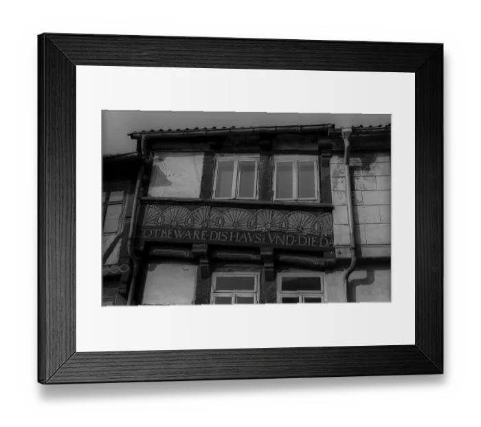 Framed Print : GDR, Halberstadt, 27.05.1988, half-timbered house