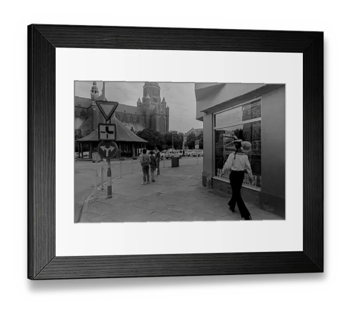 Framed Print : GDR, Stralsund, 180.7.1988, Marienkirche