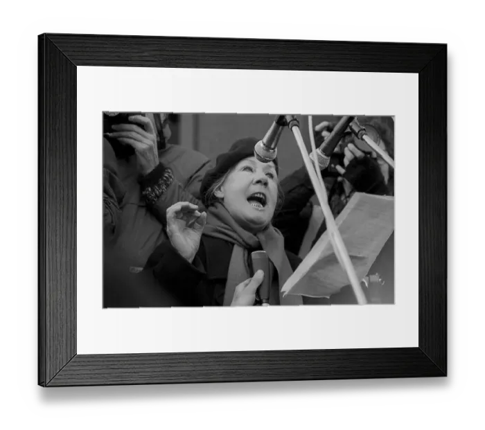 Framed Print : GDR, Berlin, 19.11.1989, Demonstration on 19 November 89: Rally on Alexanderplatz