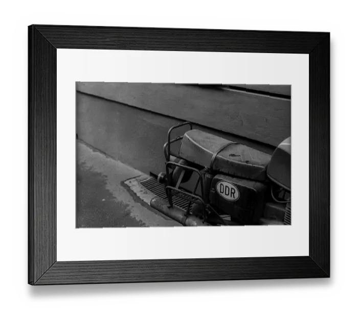 Framed Print : GDR, Berlin, 24.1.1990, motorbike with GDR emblems
