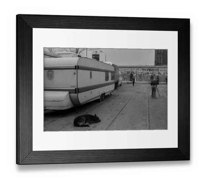 Framed Print : West Berlin, 01.01.1990, at the Wall at Potsdamer Platz