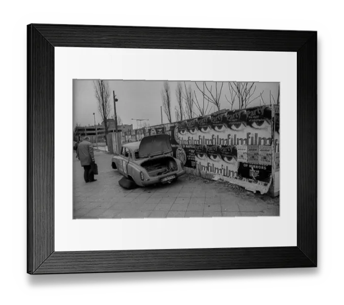 Framed Print : West Berlin, 4.2.1990, scrap car