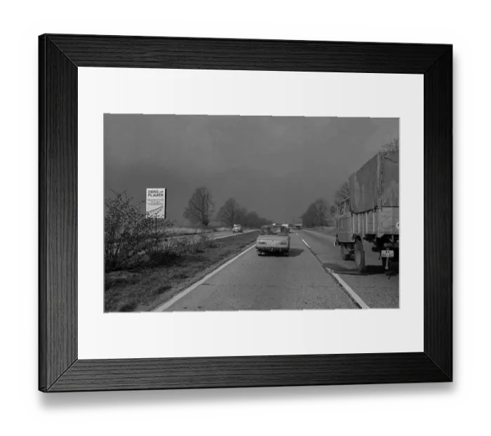 Framed Print : GDR, Plauen, 25.03.1990, motorway near Plauen