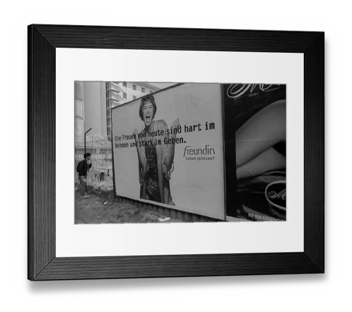 Framed Print : GDR, Berlin, 16.03.1990, advertising in Kreuzberg Framed Print : GDR, Berlin, 16.03.1990, advertising in Kreuzberg