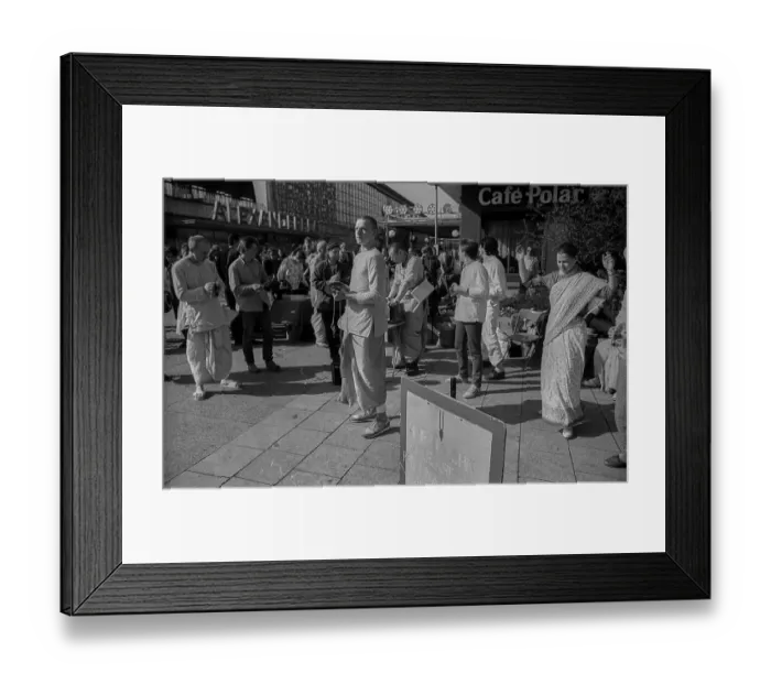 Framed Print : GDR, Berlin, 17.03.1990, Krishna devotee at Alexanderplatz