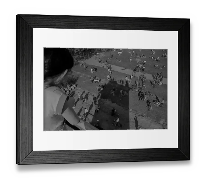 Framed Print : GDR, Berlin, 01.04.1990, View from the watchtower on the former border strip at Falkplatz