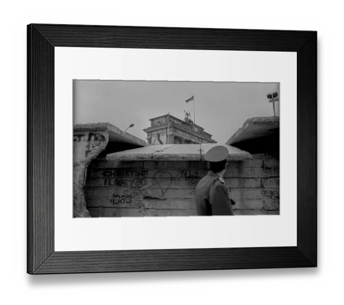 Framed Print : GDR, Berlin, 08.03.1990, People's Police officer (or border guard) Framed Print : GDR, Berlin, 08.03.1990, People's Police officer (or border guard)