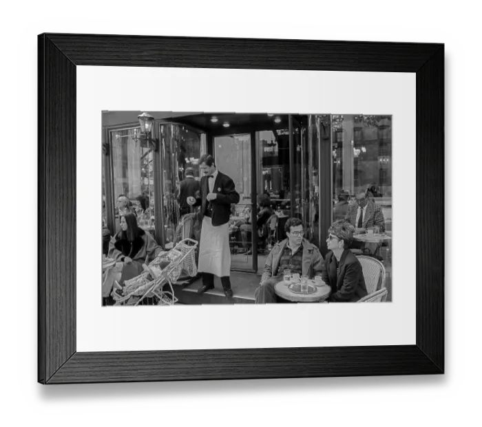 Framed Print : France, Paris, 24.03.1990, Cafe, Waiter, Europe