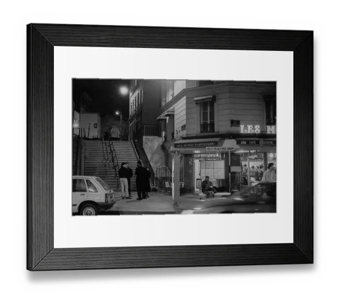 Framed Print : France, Paris, 24.03.1990, Night scene in the streets of Paris Framed Print : France, Paris, 24.03.1990, Night scene in the streets of Paris
