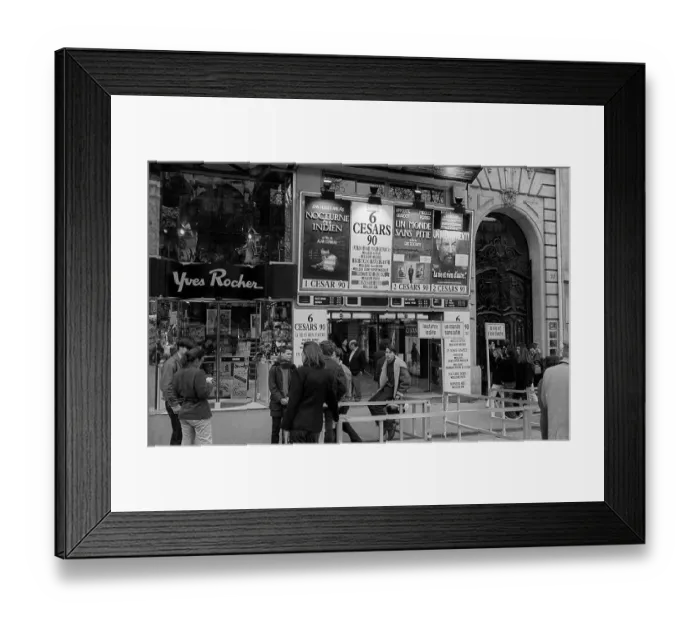 Framed Print : France, Paris, 25.03.1990, French people in front of a cinema