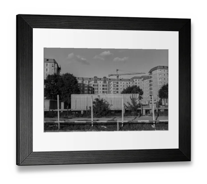 Framed Print : Germany, Berlin, 19.05.1991, View of the blocks of houses on Otto-Grotewohl-Strasse (today Wilhelmstrasse)