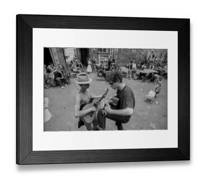 Framed Print : Germany, Berlin, 22 June 1991, courtyard party at the squat at Auguststrasse 10 Framed Print : Germany, Berlin, 22 June 1991, courtyard party at the squat at Auguststrasse 10