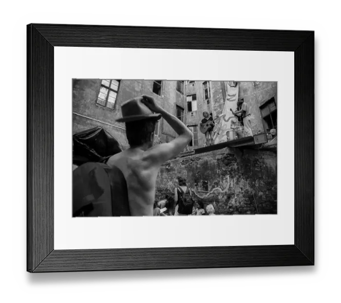 Framed Print : Germany, Berlin, 22 June 1991, courtyard party at the squat at Auguststrasse 10