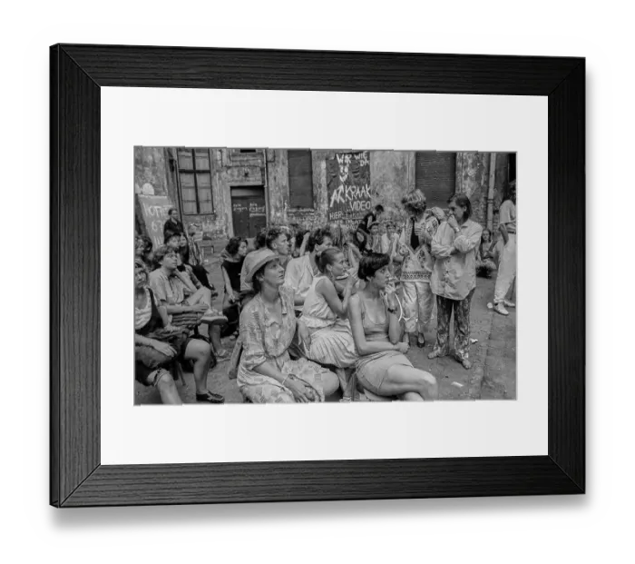 Framed Print : Germany, Berlin, 22 June 1991, courtyard party at the squat at Auguststrasse 10