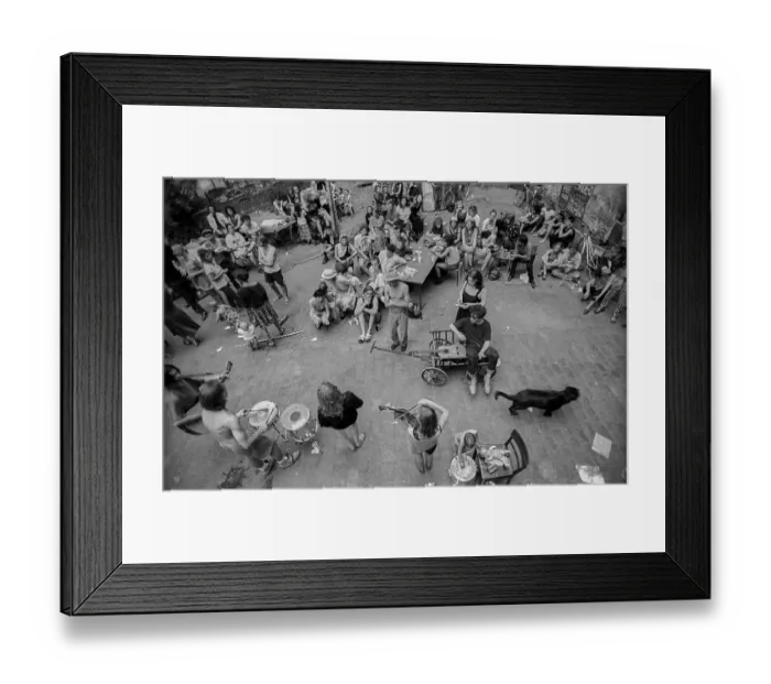 Framed Print : Germany, Berlin, 22 June 1991, courtyard party of the squat Auguststrasse 10